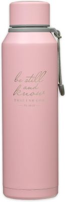 Be Still Pink Stainless Steel Water Bottle Psalm 46 10