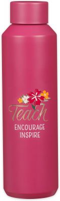 Teach Encourage Inspire Fuchsia Pink Stainless Steel Water Bottle