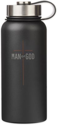 Man of God Matte Black Stainless Steel Water Bottle