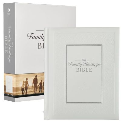 White Faux Leather Hardcover Family Heritage Bible