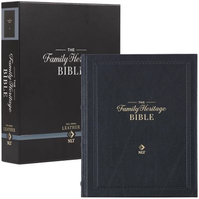 Black Full Grain Leather Family Heritage Bible