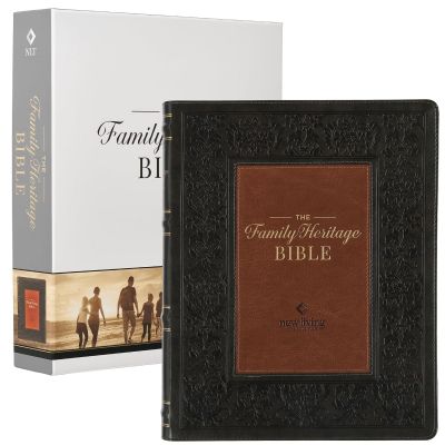 Two Tone Brown Faux Leather Family Heritage Bible