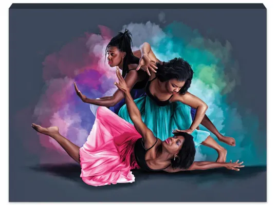 Praise Him with Dance Stretched  Large Canvas Black Art