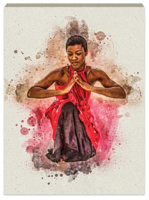 Blessed Watercolor  Stretched  Large Canvas Black Art