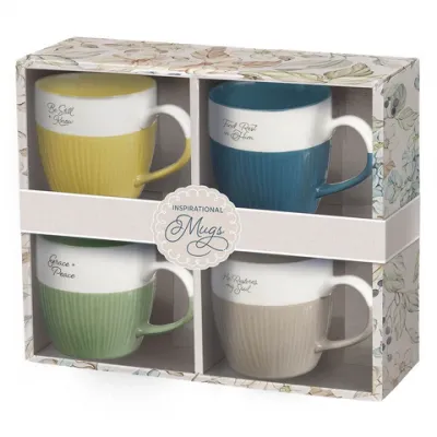 Peaceful Moments Textured Hand dipped Ceramic Mug Set